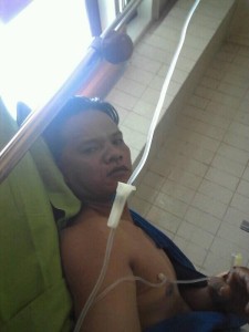 Tarsono korban TPPO pada saat dirawat