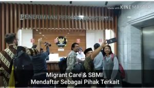 migrant care & sbmi mendaftar sebagai pihak terkait dalam uji materi uu ppmi 27/07/2024