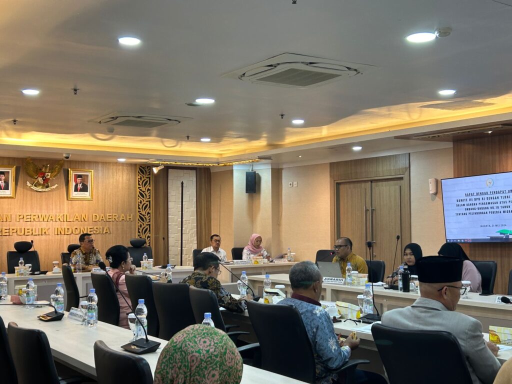 sbmi memberikan masukan terkait tantangan implementasi uu ppmi dalam rdpu bersama dpd ri 08/09/2024