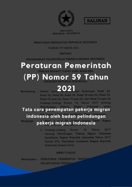 Peraturan Pemerintah (PP) Nomor 59 Tahun 2021